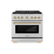 Autograph Edition 36 In. 5.2 Cu. Ft. Paramount Dual Fuel Range With 6 Burner Duopro™ Cooktop And Electric Convection Oven In Stainless Steel And Polished Gold Accents