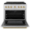 Autograph Edition 36 In. 5.2 Cu. Ft. Paramount Dual Fuel Range With 6 Burner Duopro™ Cooktop And Electric Convection Oven In Stainless Steel With Champagne Bronze Helix Handle And Accents