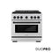 Autograph Edition 36 In. 5.2 Cu. Ft. Paramount Dual Fuel Range With 6 Burner Duopro™ Cooktop And Electric Convection Oven In Stainless Steel And Matte Black Accents