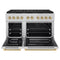 Autograph Edition 48 In. 6.7 Cu. Ft. Paramount Dual Fuel Range With 8 Burner Duopro™ Cooktop And Dual Ovens In Stainless Steel And Champagne Bronze Accents