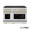Autograph Edition 48 In. 6.7 Cu. Ft. Paramount Dual Fuel Range With 8 Burner Duopro™ Cooktop And Dual Ovens In Stainless Steel And Champagne Bronze Accents