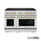 Autograph Edition 48 In. 6.7 Cu. Ft. Paramount Dual Fuel Range With 8 Burner Duopro™ Cooktop And Dual Ovens In Stainless Steel And Polished Gold Accents