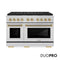 Autograph Edition 48 In. 6.7 Cu. Ft. Paramount Dual Fuel Range With 8 Burner Duopro™ Cooktop And Dual Ovens In Stainless Steel With Champagne Bronze Helix Handles And Accents