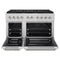Autograph Edition 48 In. 6.7 Cu. Ft. Paramount Dual Fuel Range With 8 Burner Duopro™ Cooktop And Dual Ovens In Stainless Steel With Polished Nickel Helix Handles And Accents
