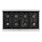 Autograph Edition 48 In. 6.7 Cu. Ft. Paramount Dual Fuel Range With 8 Burner Duopro™ Cooktop And Dual Ovens In Stainless Steel And Matte Black Accents
