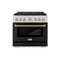 Autograph Edition 36 In. 5.2 Cu. Ft. Paramount Dual Fuel Range With 6 Burner Duopro™ Cooktop And Electric Convection Oven With Black Matte Door And Champagne Bronze Accents