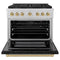 Autograph Edition 36 In. 5.2 Cu. Ft. Paramount Dual Fuel Range With 6 Burner Duopro™ Cooktop And Electric Convection Oven With Black Matte Door And Champagne Bronze Accents