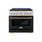 Autograph Edition 36 In. 5.2 Cu. Ft. Paramount Dual Fuel Range With 6 Burner Duopro™ Cooktop And Electric Convection Oven With Black Matte Door And Champagne Bronze Accents