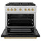 Autograph Edition 36 In. 5.2 Cu. Ft. Paramount Dual Fuel Range With 6 Burner Duopro™ Cooktop And Electric Convection Oven With Black Matte Door And Champagne Bronze Accents