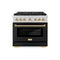 Autograph Edition 36 In. 5.2 Cu. Ft. Paramount Dual Fuel Range With 6 Burner Duopro™ Cooktop And Electric Convection Oven With Black Matte Door And Polished Gold Accents