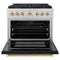 Autograph Edition 36 In. 5.2 Cu. Ft. Paramount Dual Fuel Range With 6 Burner Duopro™ Cooktop And Electric Convection Oven With Black Matte Door And Polished Gold Accents