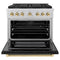 Autograph Edition 36 In. 5.2 Cu. Ft. Paramount Dual Fuel Range With 6 Burner Duopro™ Cooktop And Electric Convection Oven With Black Matte Door And Polished Gold Accents