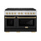 Autograph Edition 48 In. 6.7 Cu. Ft. Paramount Dual Fuel Range With 8 Burner Duopro™ Cooktop And Dual Ovens With Black Matte Doors And Champagne Bronze Accents