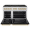 Autograph Edition 48 In. 6.7 Cu. Ft. Paramount Dual Fuel Range With 8 Burner Duopro™ Cooktop And Dual Ovens With Black Matte Doors And Champagne Bronze Accents
