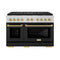 Autograph Edition 48 In. 6.7 Cu. Ft. Paramount Dual Fuel Range With 8 Burner Duopro™ Cooktop And Dual Ovens With Black Matte Doors And Champagne Bronze Accents