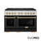 Autograph Edition 48 In. 6.7 Cu. Ft. Paramount Dual Fuel Range With 8 Burner Duopro™ Cooktop And Dual Ovens With Black Matte Doors And Champagne Bronze Accents