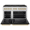 Autograph Edition 48 In. 6.7 Cu. Ft. Paramount Dual Fuel Range With 8 Burner Duopro™ Cooktop And Dual Ovens With Black Matte Doors And Champagne Bronze Accents