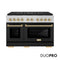 Autograph Edition 48 In. 6.7 Cu. Ft. Paramount Dual Fuel Range With 8 Burner Duopro™ Cooktop And Dual Ovens With Black Matte Doors And Polished Gold Accents