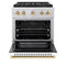 Autograph Edition 30 In. 4.2 Cu. Ft. Paramount Dual Fuel Range With 4 Burner Duopro™ Cooktop And Electric Convection Oven In Stainless Steel With White Matte Door And Polished Gold Accents