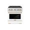 Autograph Edition 30 In. 4.2 Cu. Ft. Paramount Dual Fuel Range With 4 Burner Duopro™ Cooktop And Electric Convection Oven In Stainless Steel With White Matte Door And Polished Gold Accents
