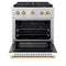Autograph Edition 30 In. 4.2 Cu. Ft. Paramount Dual Fuel Range With 4 Burner Duopro™ Cooktop And Electric Convection Oven In Stainless Steel With White Matte Door And Polished Gold Accents