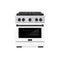 Autograph Edition 30 In. 4.2 Cu. Ft. Paramount Dual Fuel Range With 4 Burner Duopro™ Cooktop And Electric Convection Oven In Stainless Steel With White Matte Door And Matte Black Accents
