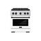 Autograph Edition 30 In. 4.2 Cu. Ft. Paramount Dual Fuel Range With 4 Burner Duopro™ Cooktop And Electric Convection Oven In Stainless Steel With White Matte Door And Matte Black Accents