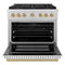 Autograph Edition 36 In. 5.2 Cu. Ft. Paramount Dual Fuel Range With 6 Burner Duopro™ Cooktop And Electric Convection Oven With White Matte Door And Champagne Bronze Accents