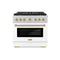Autograph Edition 36 In. 5.2 Cu. Ft. Paramount Dual Fuel Range With 6 Burner Duopro™ Cooktop And Electric Convection Oven With White Matte Door And Champagne Bronze Accents