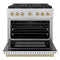 Autograph Edition 36 In. 5.2 Cu. Ft. Paramount Dual Fuel Range With 6 Burner Duopro™ Cooktop And Electric Convection Oven With White Matte Door And Champagne Bronze Accents