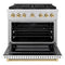 Autograph Edition 36 In. 5.2 Cu. Ft. Paramount Dual Fuel Range With 6 Burner Duopro™ Cooktop And Electric Convection Oven With White Matte Door And Polished Gold Accents