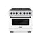 Autograph Edition 36 In. 5.2 Cu. Ft. Paramount Dual Fuel Range With 6 Burner Duopro™ Cooktop And Electric Convection Oven With White Matte Door And Matte Black Accents
