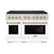 Autograph Edition 48 In. 6.7 Cu. Ft. Paramount Dual Fuel Range With 8 Burner Duopro™ Cooktop And Dual Ovens With White Matte Doors And Champagne Bronze Accents