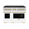 Autograph Edition 48 In. 6.7 Cu. Ft. Paramount Dual Fuel Range With 8 Burner Duopro™ Cooktop And Dual Ovens With White Matte Doors And Polished Gold Accents