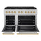 Autograph Edition 48 In. 6.7 Cu. Ft. Paramount Dual Fuel Range With 8 Burner Duopro™ Cooktop And Dual Ovens With White Matte Doors And Polished Gold Accents