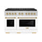 Autograph Edition 48 In. 6.7 Cu. Ft. Paramount Dual Fuel Range With 8 Burner Duopro™ Cooktop And Dual Ovens With White Matte Doors And Polished Gold Accents
