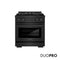 30 In. 4.2 Cu. Ft. Paramount Gas Range With 4 Burner Duopro™ Cooktop And Convection Gas Oven In Black Stainless Steel