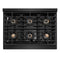 36 In. 5.2 Cu. Ft. Paramount Gas Range With 6 Burner Duopro™ Cooktop And Convection Gas Oven In Black Stainless Steel