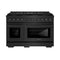 48 In. 6.7 Cu. Ft. Paramount Gas Range With 8 Burner Duopro™ Cooktop And Dual Ovens In Black Stainless Steel
