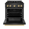 Autograph Edition 30 In. 4.2 Cu. Ft. Paramount Gas Range With 4 Burner Duopro™ Cooktop And Convection Gas Oven In Black Satin Stainless Steel And Champagne Bronze Accents