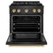 Autograph Edition 30 In. 4.2 Cu. Ft. Paramount Gas Range With 4 Burner Duopro™ Cooktop And Convection Gas Oven In Black Satin Stainless Steel And Polished Gold Accents