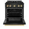 Autograph Edition 30 In. 4.2 Cu. Ft. Paramount Gas Range With 4 Burner Duopro™ Cooktop And Convection Gas Oven In Black Stainless Steel And Champagne Bronze Accents