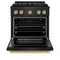 Autograph Edition 30 In. 4.2 Cu. Ft. Paramount Gas Range With 4 Burner Duopro™ Cooktop And Convection Gas Oven In Black Stainless Steel And Champagne Bronze Accents