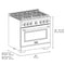 Autograph Edition 36 In. 5.2 Cu. Ft. Paramount Gas Range With 6 Burner Duopro™ Cooktop And Convection Gas Oven In Black Stainless Steel And Champagne Bronze Accents