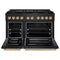 Autograph Edition 48 In. 6.7 Cu. Ft. Paramount Gas Range With 8 Burner Duopro™ Cooktop And Dual Ovens In Black Stainless Steel And Champagne Bronze Accents