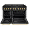 Autograph Edition 48 In. 6.7 Cu. Ft. Paramount Gas Range With 8 Burner Duopro™ Cooktop And Dual Ovens In Black Stainless Steel And Polished Gold Accents