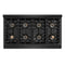 Autograph Edition 48 In. 6.7 Cu. Ft. Paramount Gas Range With 8 Burner Duopro™ Cooktop And Dual Ovens In Black Stainless Steel With Polished Gold Helix Handles And Accents