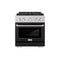 30 In. 4.2 Cu. Ft. Paramount Gas Range With 4 Burner Duopro™ Cooktop And Convection Gas Oven In Satin Stainless Steel With Black Matte Door