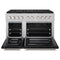 48 In. 6.7 Cu. Ft. Paramount Gas Range With 8 Burner Duopro™ Cooktop And Dual Ovens In Satin Stainless Steel With Black Matte Doors