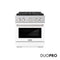 30 In. 4.2 Cu. Ft. Paramount Gas Range With 4 Burner Duopro™ Cooktop And Convection Gas Oven In Satin Stainless Steel With White Matte Door